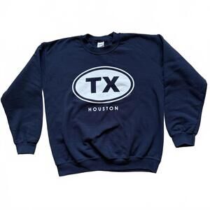 Vintage Houston Crewneck Sweatshirt Texas TX Navy Blue Women's Size Medium